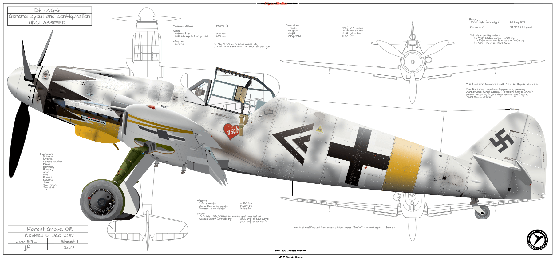 純正「Bf 109」生写真額装 Bf 109G-6 